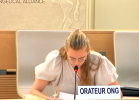 WEA representative Nadia van der Sar at Human Rights Council session in Geneva, Switzerland.