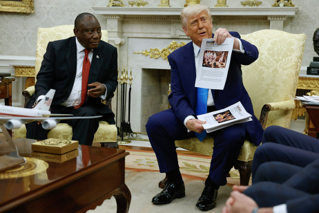 U.S. President Donald Trump with South Africa President Cyril Ramaphosa