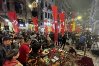 Memorial site after 2022 terrorist attack in Istanbul, Turkey.