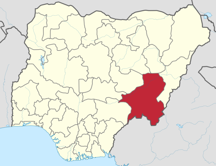 Location of Taraba state, Nigeria.