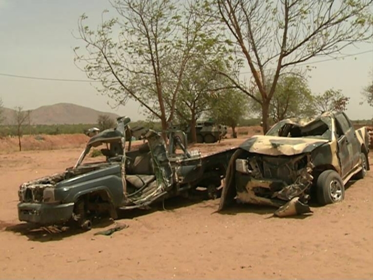Boko Haram vehicles destroyed in Cameroon.