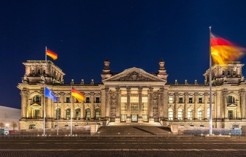 Reichstag building in Berlin, seat of the Bundestag. 