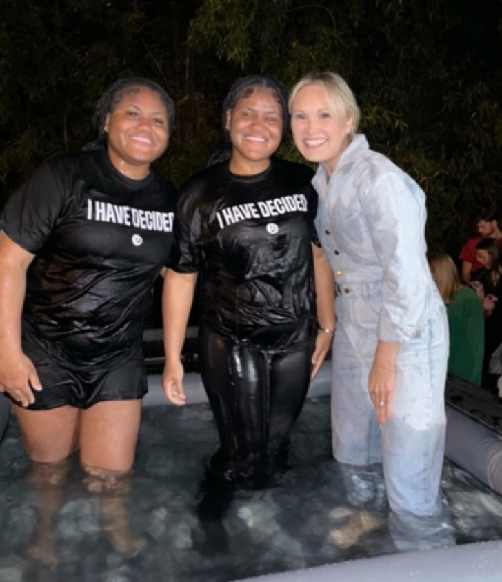 Students are baptized