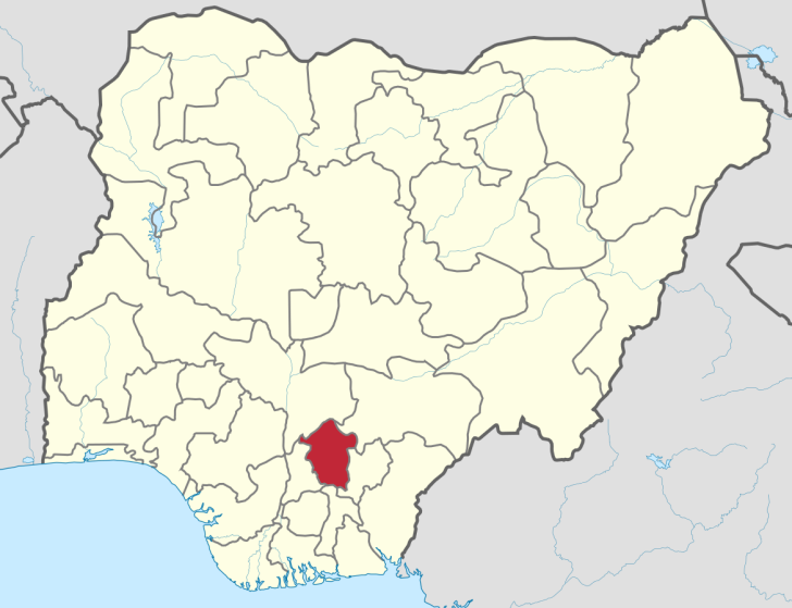 Location of Enugu state, Nigeria. 