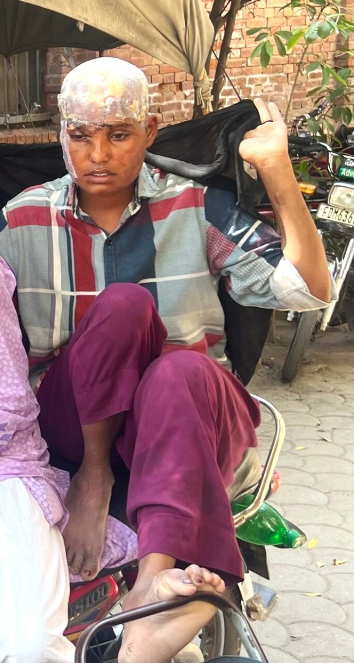 Saima Bibi was thrown into chaff cutter in Ram Diwali Chak No. 6 village, Faisalabad District, Pakistan on April 12, 2024.
