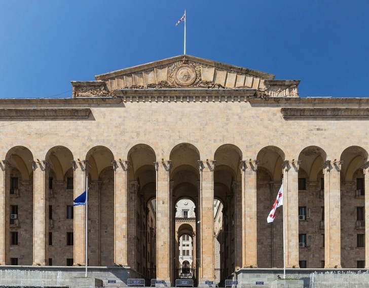 Parliament of Georgia building in Tbilisi, Georgia.