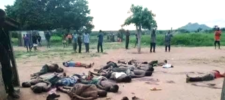 Corpses of Christians slain in Mbacher village, Benue state, Nigeria on July 19, 2024.