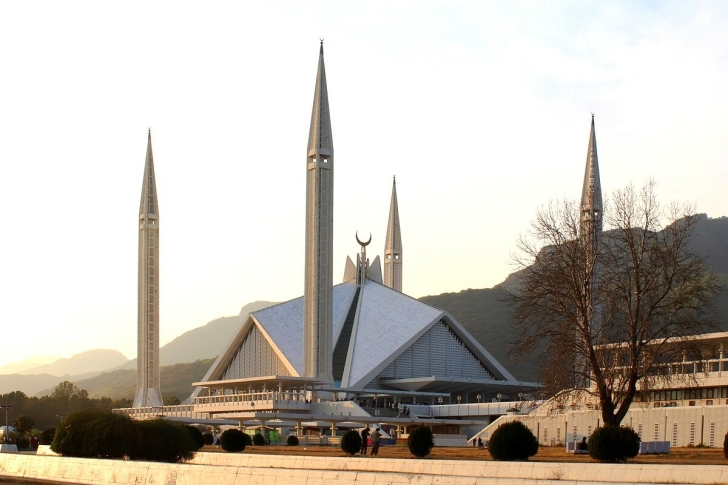 Faisal Mosque in Islamabad, Pakistan.