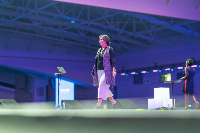 Ruth Padilla DeBorst takes the stage at the Lausanne Congress for World Evangelization in Incheon, Korea