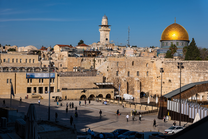 The Western Wall stands in afternoon light in the Old City in Jerusalem, Israel