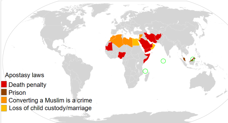 Laws on apostasy worldwide. 