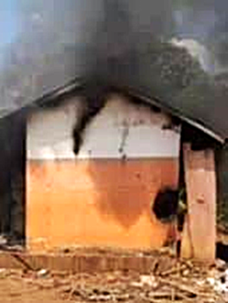 Home where three Christians were burned to death in Budini Nyanza, Kaliro town, Uganda on Dec. 26, 2024.