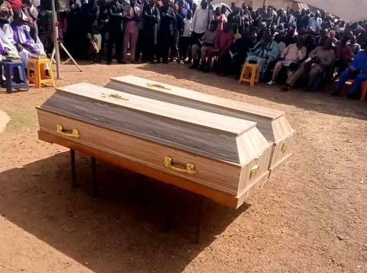 Caskets of Christians slain in Jan. 6, 2025 attacks in Bokkos County, Plateau state, Nigeria.