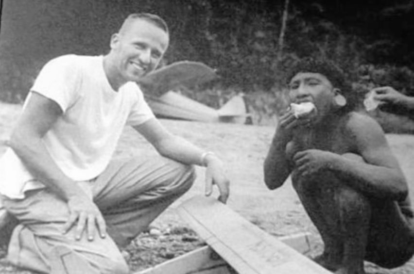Nate Saint and a Waodani aborigine.