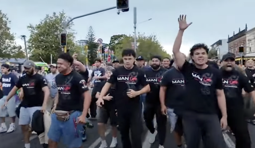 Members of Destiny Church protesting at a recent gay pride parade in New Zealand