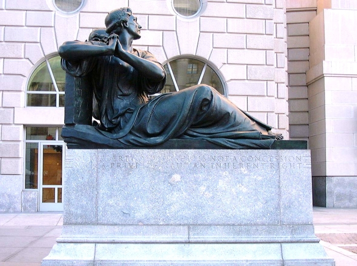 Part of the Oscar Straus Memorial in Washington, D.C. honoring the right to worship.