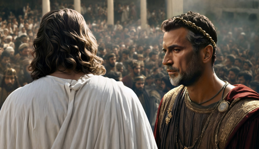 Jesus interrogated by Pilate