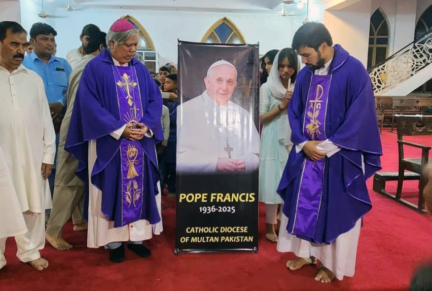 Roman Catholic community of the Most Holy Redeemer Cathedral in Multan organized a special mass for Pope Francis