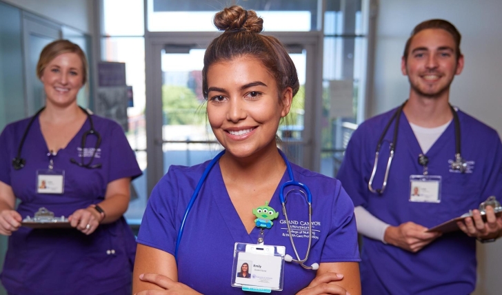 Grand Canyon University nursing students participate in hands-on training as part of the university’s accelerated degree program designed to help address the national nursing shortage