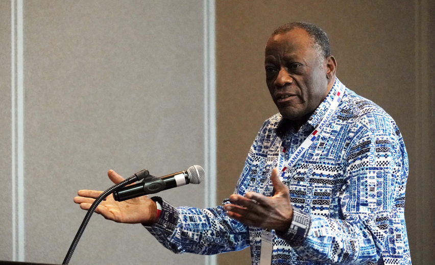 Dr. Las Newman of Jamaica presents a theological foundation for mutuality during the second plenary at COALA3.0