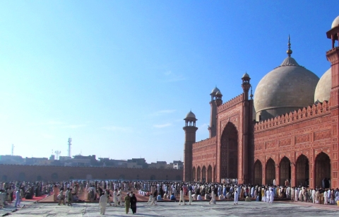Eid prayers at the Badshahi Mosque in Lahore.