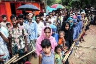 Rohingya refugees at Kutupalong refugee camp in Bangladesh in October 2017.