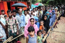 Rohingya refugees at Kutupalong refugee camp in Bangladesh in October 2017.