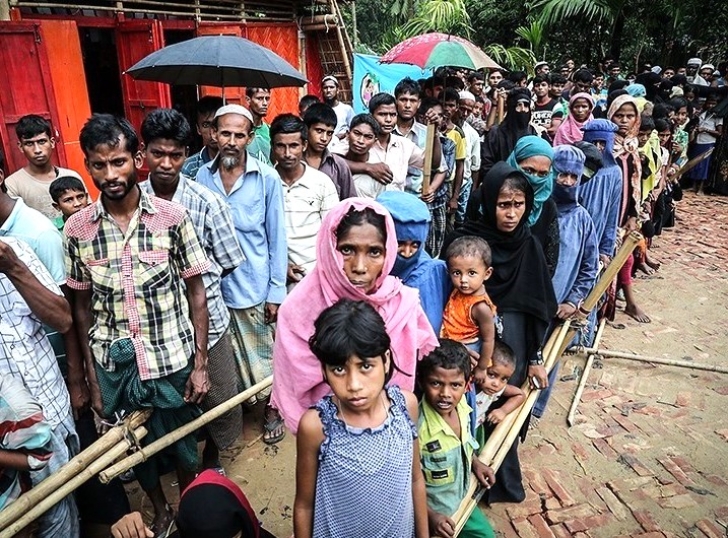 Rohingya refugees at Kutupalong refugee camp in Bangladesh in October 2017.