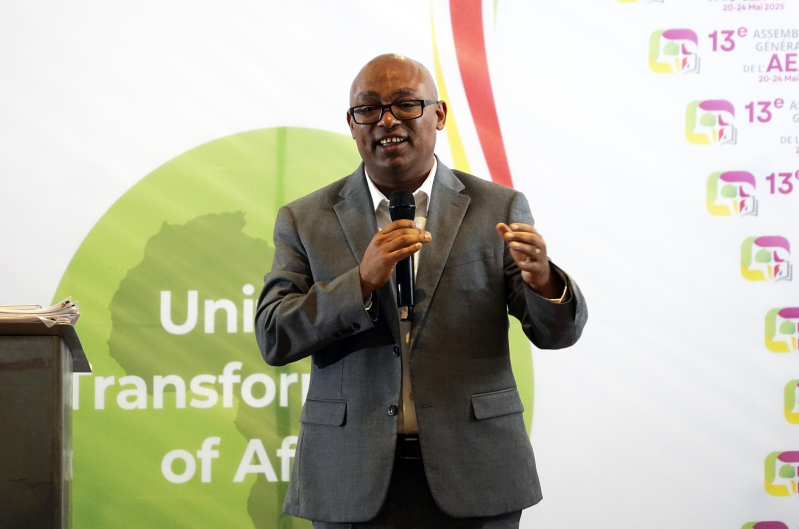 Dr. Habtamu Umer presents a vision to train one million African pastors over the next decade at the AEA General Assembly in Nairobi, Kenya