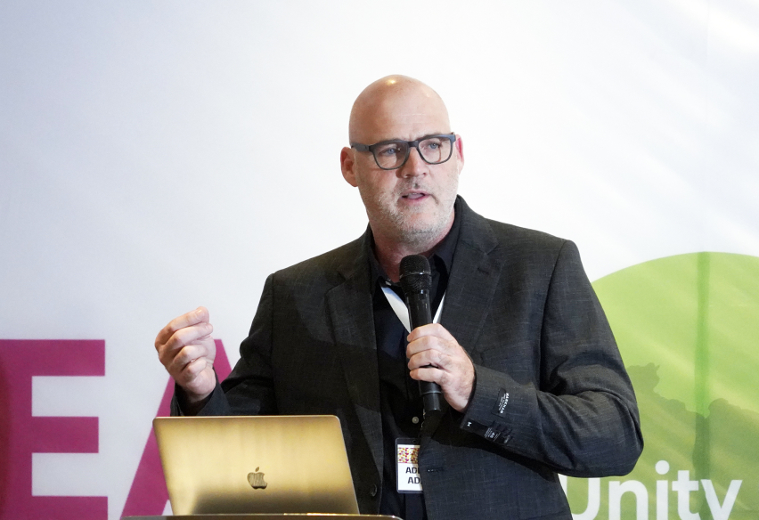 Adriaan Adams speaking at AEA General Assembly in Nairobi, Kenya