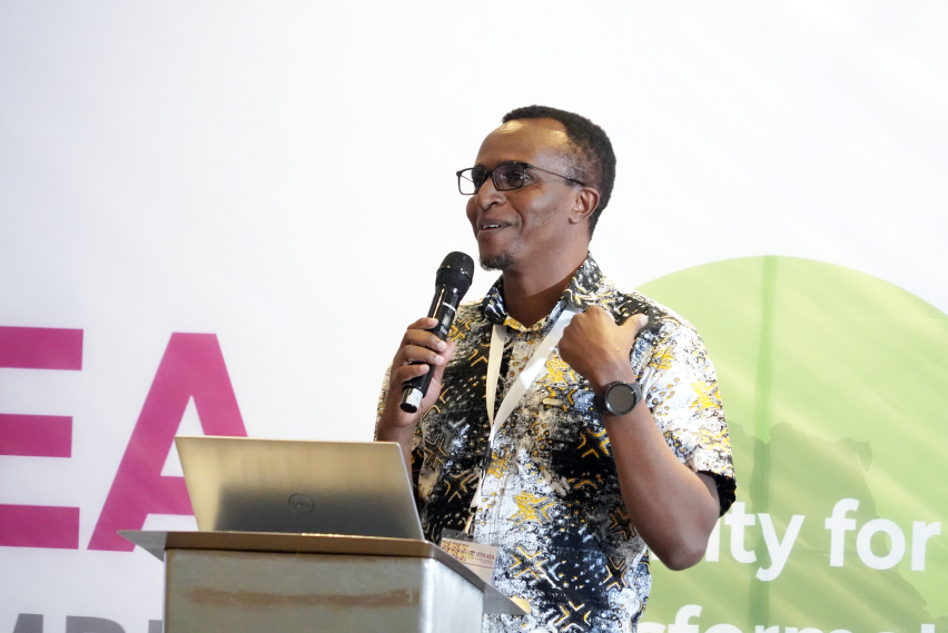Joel Macharia, Director of Compassion International Kenya, speaks at the AEA General Assembly in Nairobi on May 21