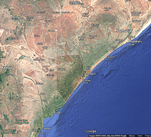 Location of Lower Juba Region, Somalia.