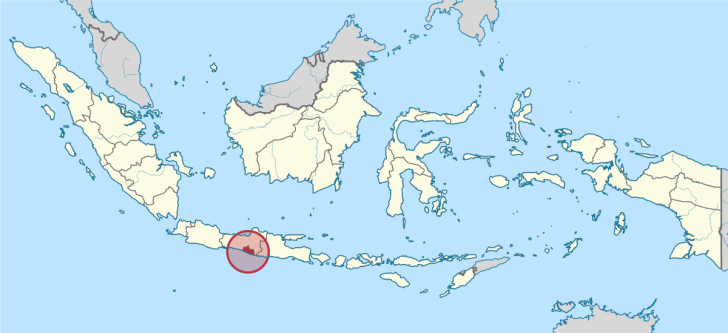 Location of Special Region of Yogyakarta, Java, Indonesia.