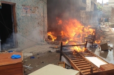 Belongings of Christians burned in Muslim rioting in Jaranwala, Pakistan on Aug. 16, 2023.