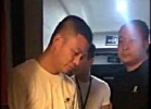 Police check ID cards of Beijing Zion Church members in Jiaxing, Zhejiang.