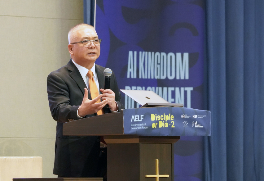 Dr. Bambang Budijanto, General Secretary of the Asia Evangelical Alliance, delivers the opening address at the Asia Evangelical Leadership Forum in Seoul, outlining a decade-long vision for discipleship across Asia