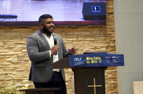 Jerome Yasodan Rasiah of Sri Lanka speaks during the opening ceremony of the Asia Evangelical Leadership Forum in Seoul, urging leaders to embrace daily gospel renewal and wholehearted discipleship.
