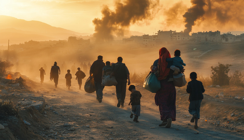Fleeing Family