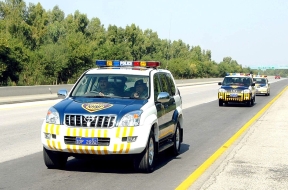 Police vehicles in Pakistan.