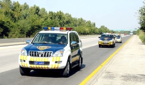 Police vehicles in Pakistan.