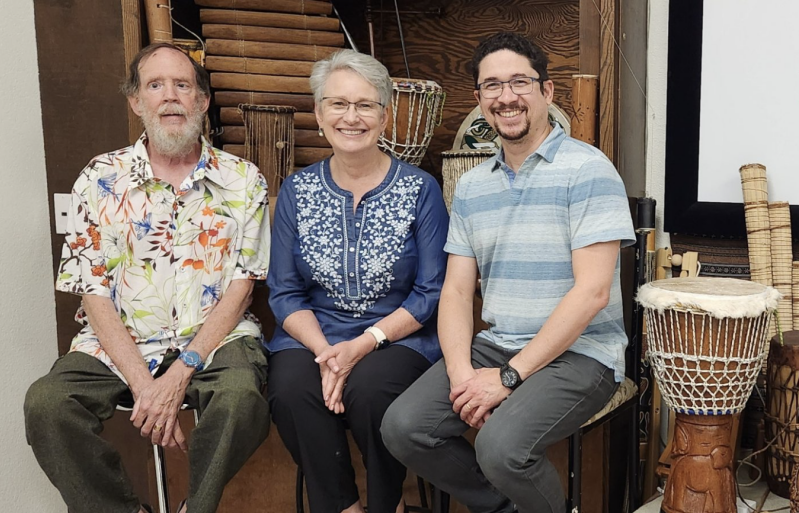 Former and current presidents of the Global Ethnodoxology Network: Paul Neely (2003–2011), Robin Harris (2011–2025), and Héber Negrão (2025–present).