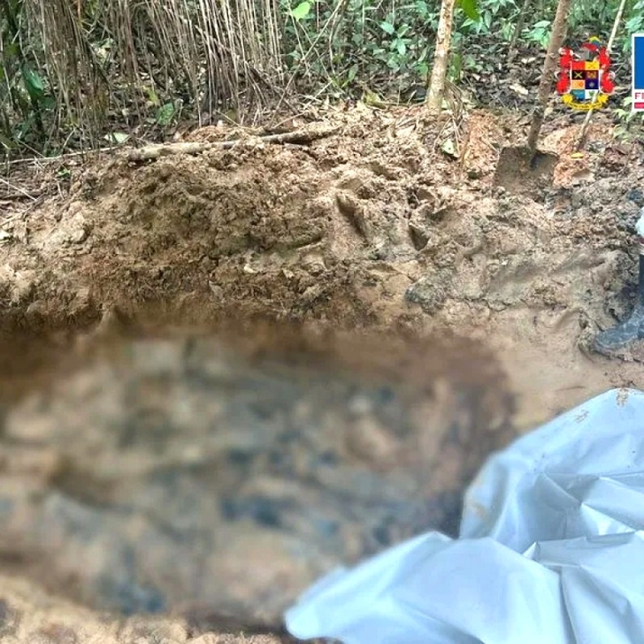Mass grave where bodies of eight Christian leaders were found in Calamar, Colombia on July 1, 2025.