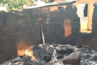 Remains of home set aflame in Unguwar Rogo village, Kajuru County, Nigeria, on Jan. 1, 2025.
