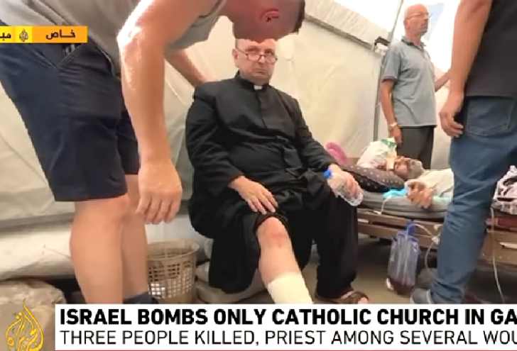The Rev. Gabriele Romanelli was slightly wounded in strike on Holy Family Church in Gaza City on July 17, 2025.