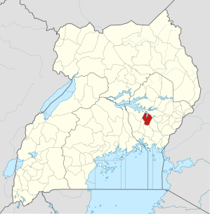 Location of Kaliro District in Uganda