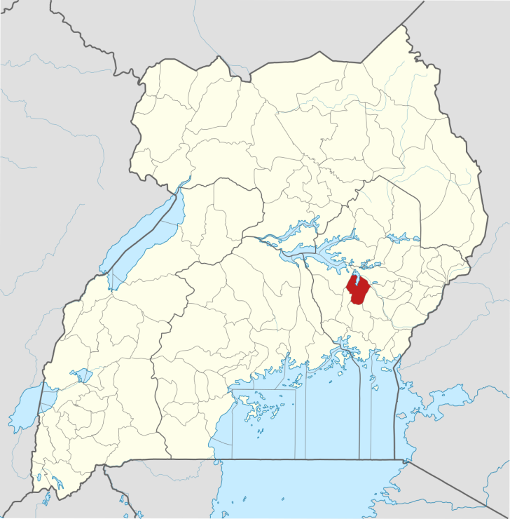 Location of Kaliro District in Uganda