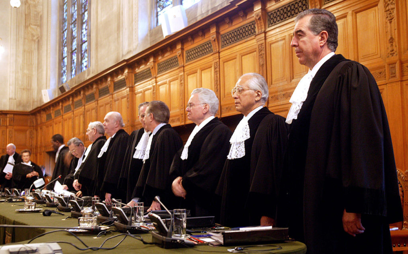 File photo of the judges of the International Court of Justice in The Hague, Netherlands.