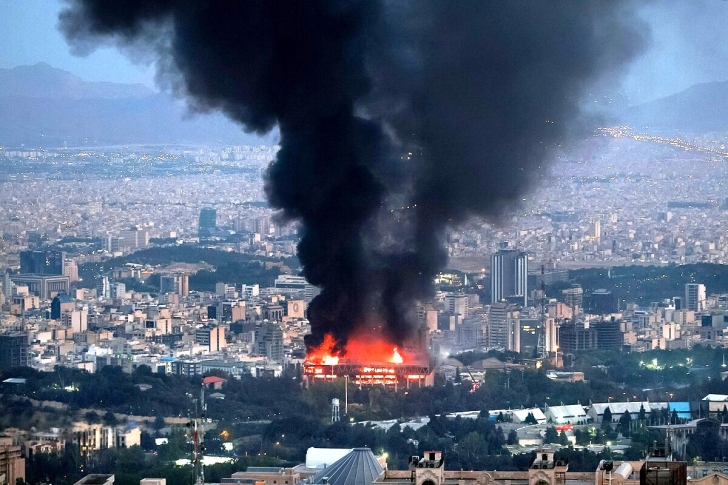 Islamic Republic of Iran Broadcasting studio after Israeli bombing on June 16, 2025.