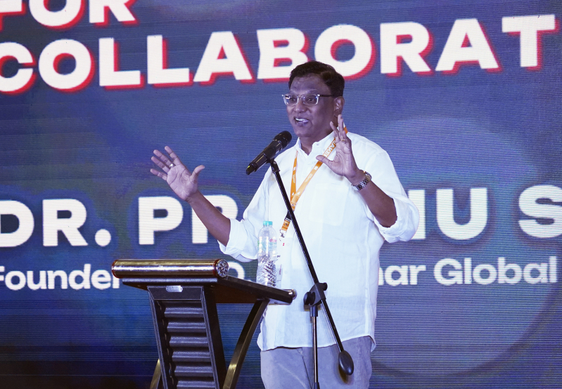 Dr. Prabhu Singh, Founder and CEO of the Issachar Global Education Network (IGEN), delivers the opening devotional on Day 3 of the Arise Leadership Summit 2025 in Indonesia, urging greater collaboration in global missions.