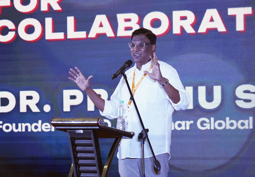 Dr. Prabhu Singh, Founder and CEO of the Issachar Global Education Network (IGEN), delivers the opening devotional on Day 3 of the Arise Leadership Summit 2025 in Indonesia, urging greater collaboration in global missions.